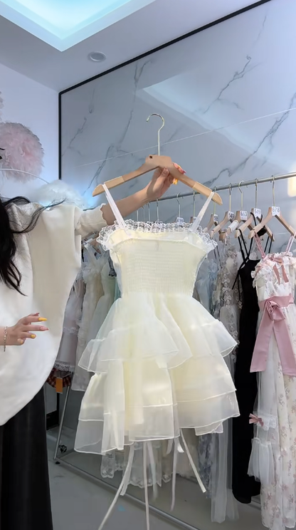 Princessful A Line Spaghetti Straps Satin Chiffon Short Prom Dress,Homecoming Dress,Birthday Dress GG2703