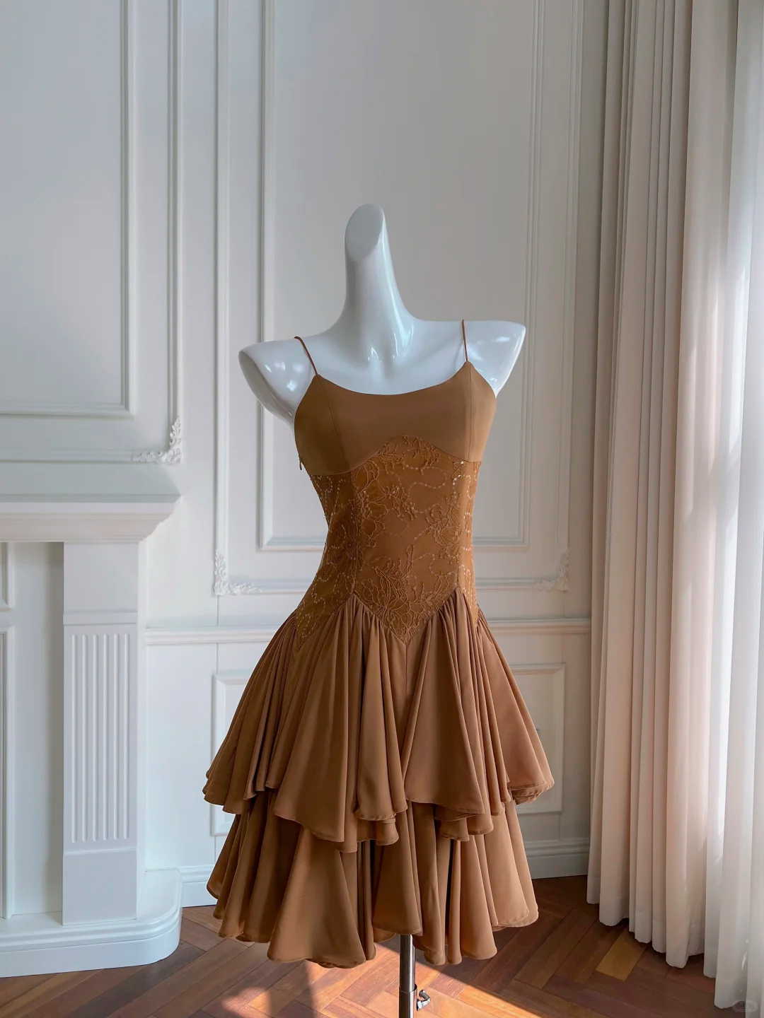 Classy A Line Spaghetti Straps Satin Sequin Short Prom Dress,Homecoming Dress,Birthday Dress GG2704