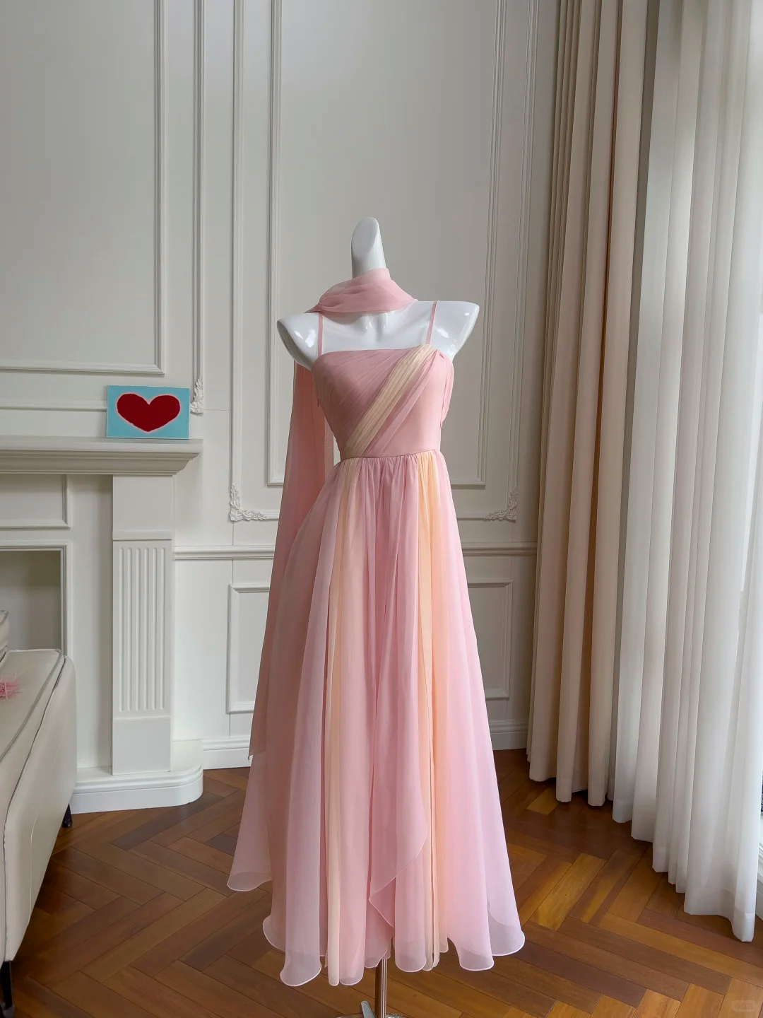 Chic A Line Spaghetti Straps Chiffon Long Prom Dress, Party Dress, Evening Dress GG2707