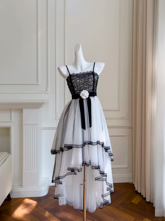 Pretty A Line Spaghetti Straps Tulle Lace Long Prom Dress, Party Dress, Evening Dress GG2708