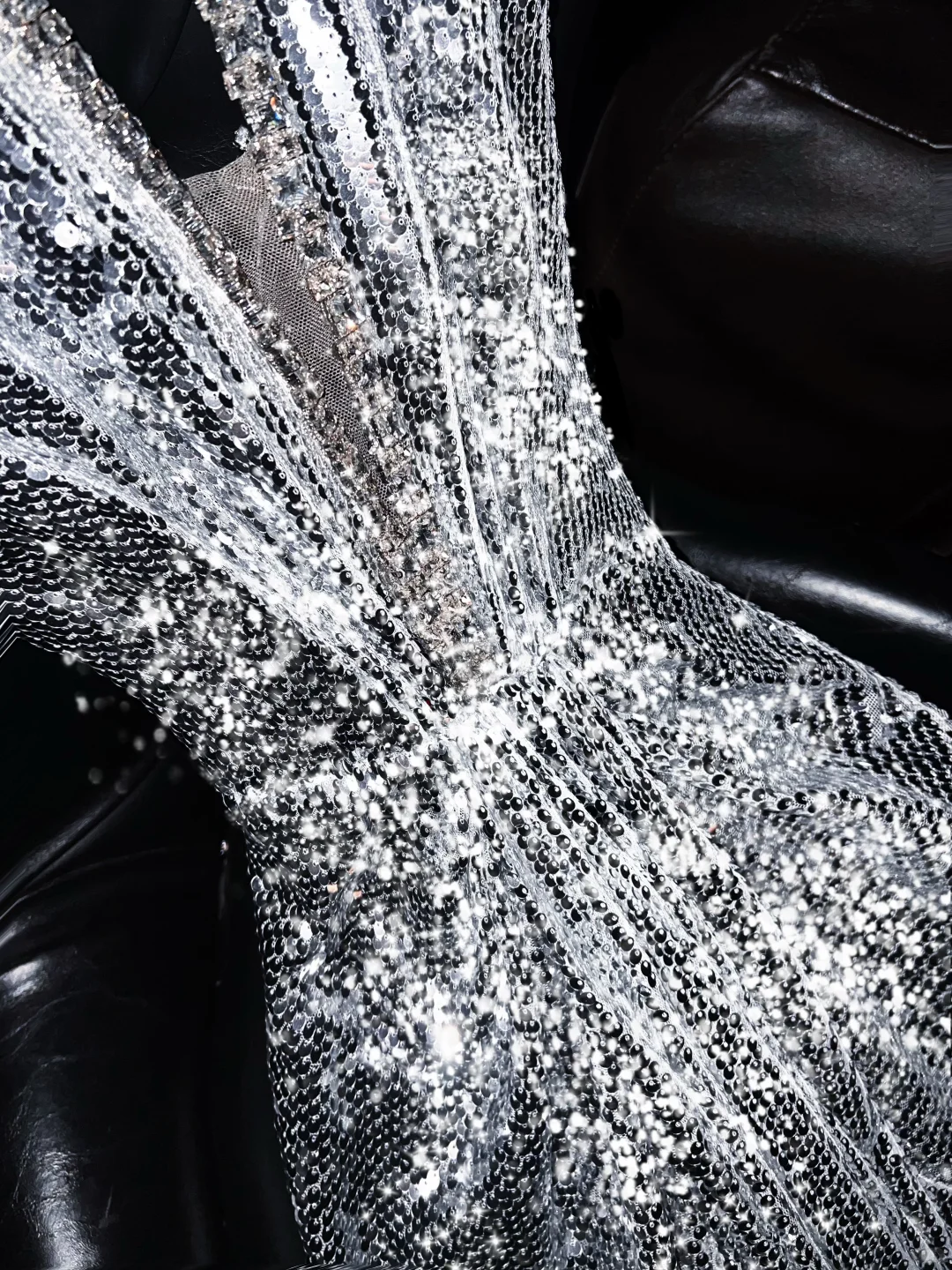 Sparkly Mermaid Halter V Neck Silver Sequin Long Prom Dress, Party Dress, Evening Dress GG2727