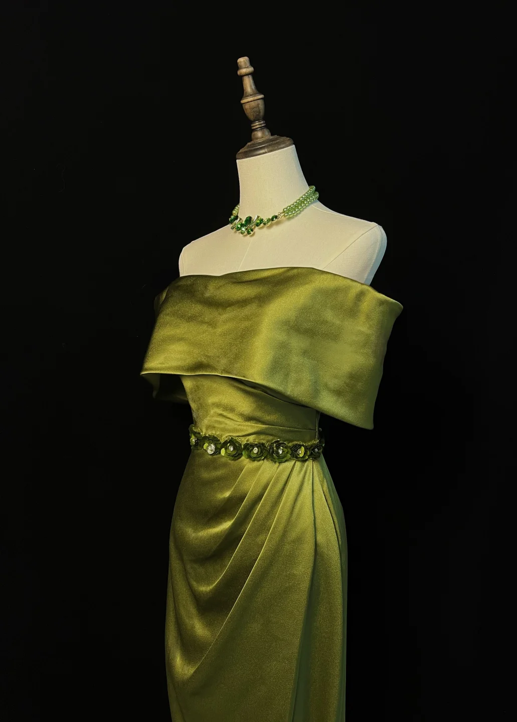 Elegant A Line Strapless Satin Pleated Applique Long Prom Dress, Party Dress, Evening Dress GG2731