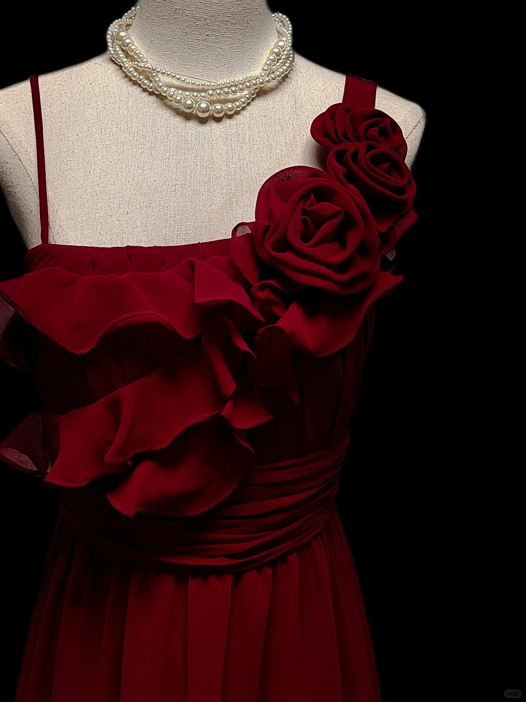 Elegant A Line Spaghetti Straps Burgundy Chiffon Flowers Long Prom Dress, Party Dress, Evening Dress GG2737