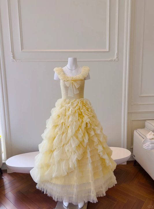 Cute Ball Gown Square Tulle Long Prom Dress, Party Dress, Evening Dress GG2742