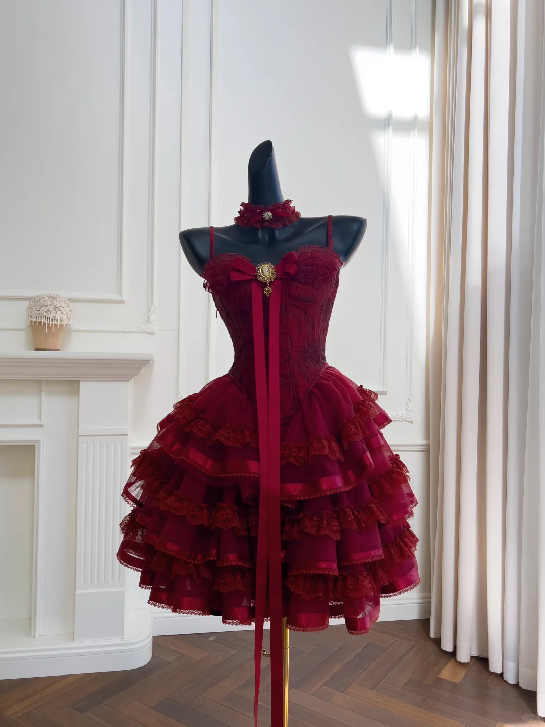 Gorgeous A Line Spaghetti Straps Burgundy Satin Lace Short Prom Dress,Homecoming Dress,Birthday Dress GG2749