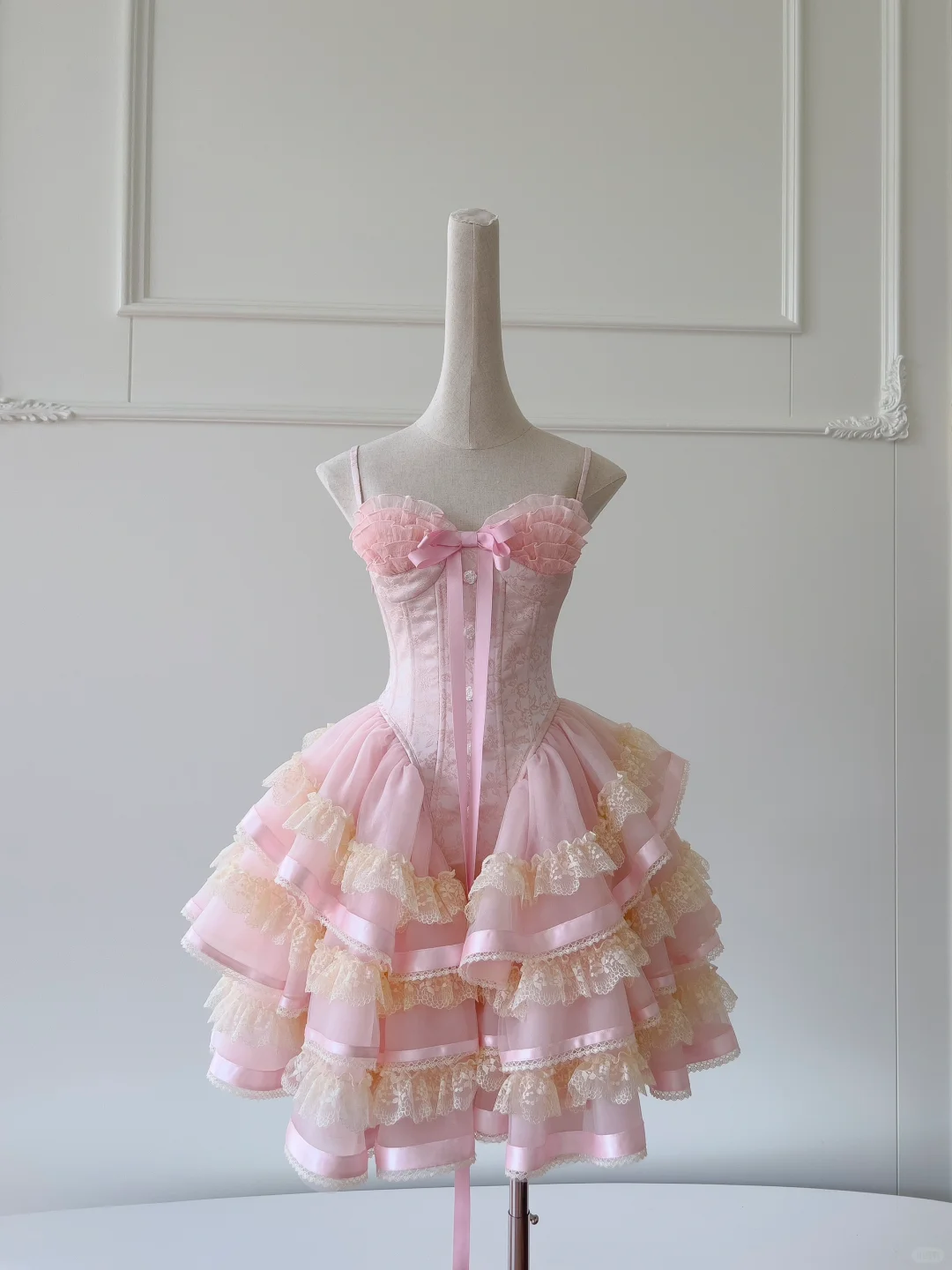 Lovely A Line Spaghetti Straps Pink Satin Lace Short Prom Dress,Homecoming Dress,Birthday Dress GG2751