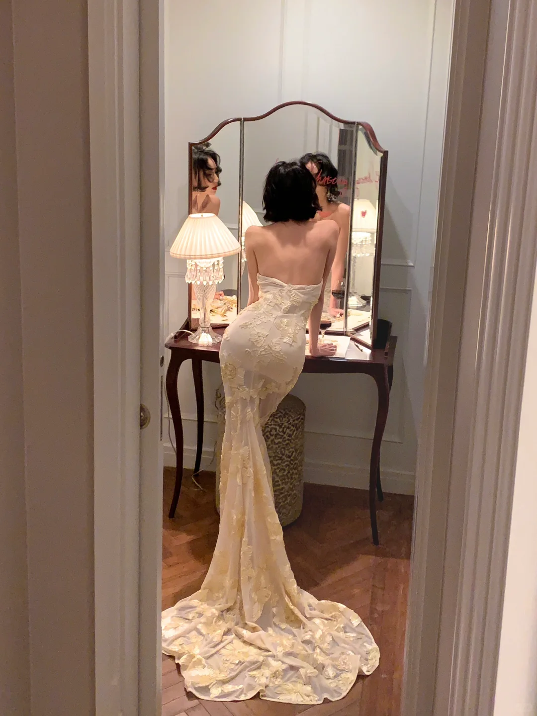 Sexy Mermaid Strapless Satin Tulle Applique Long Prom Dress, Party Dress, Evening Dress GG2756