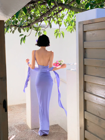 Chic Mermaid One Shoulder Lilac Satin Long Prom Dress, Party Dress, Evening Dress GG2761