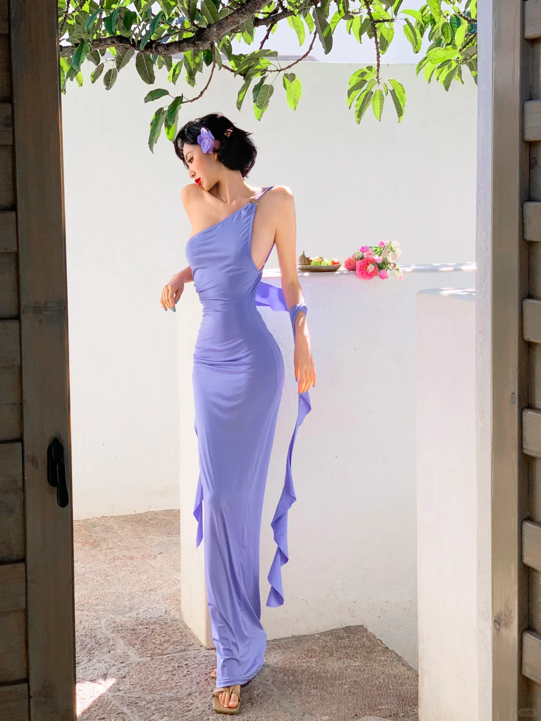 Chic Mermaid One Shoulder Lilac Satin Long Prom Dress, Party Dress, Evening Dress GG2761