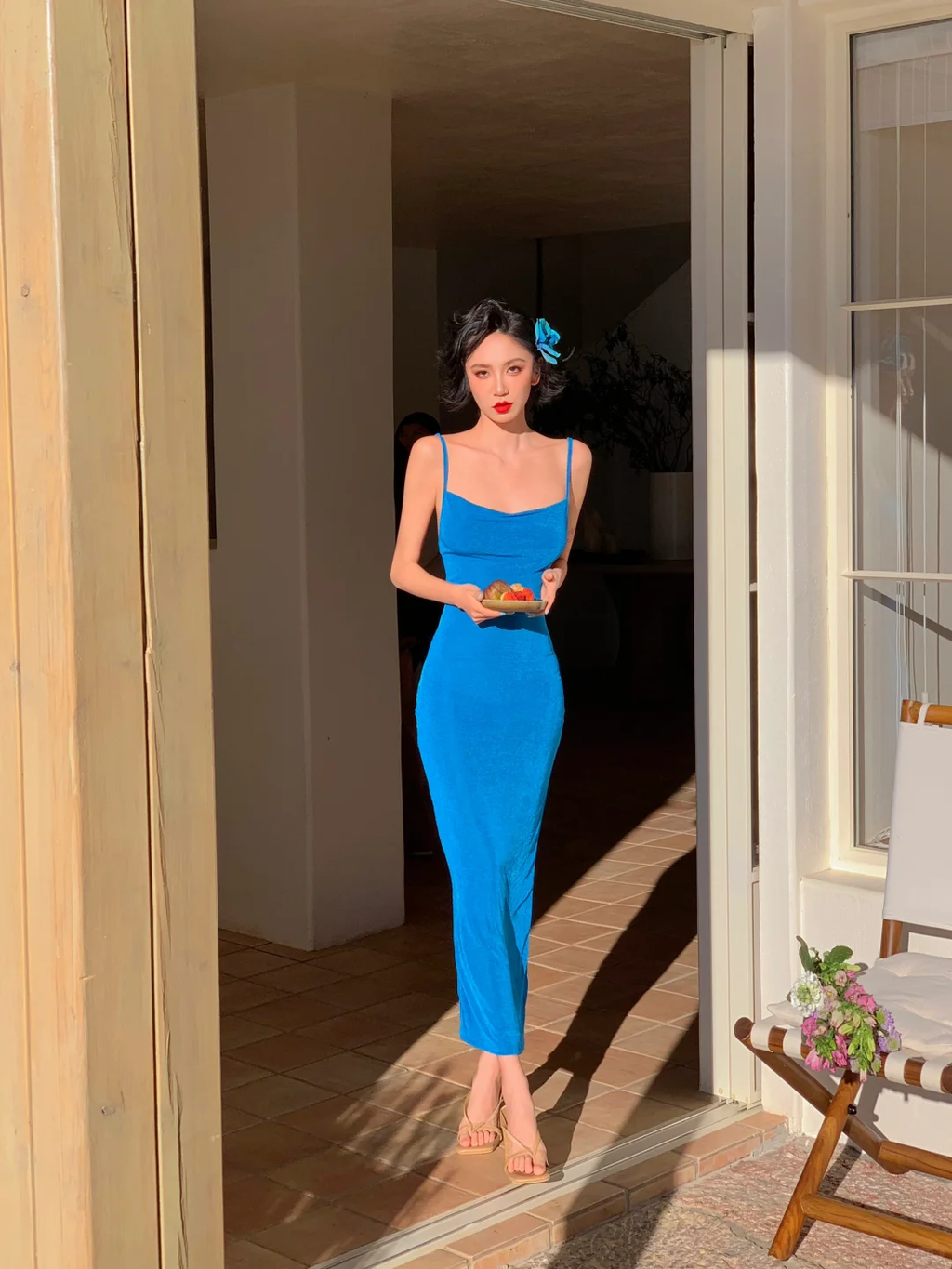 Absolutely Beautiful Mermaid Spaghetti Straps Blue Satin Long Prom Dress, Party Dress, Evening Dress GG2764