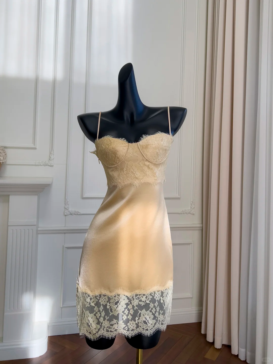 Classy Mermaid Spaghetti Straps Satin Lace Short Prom Dress,Homecoming Dress,Birthday Dress GG2768