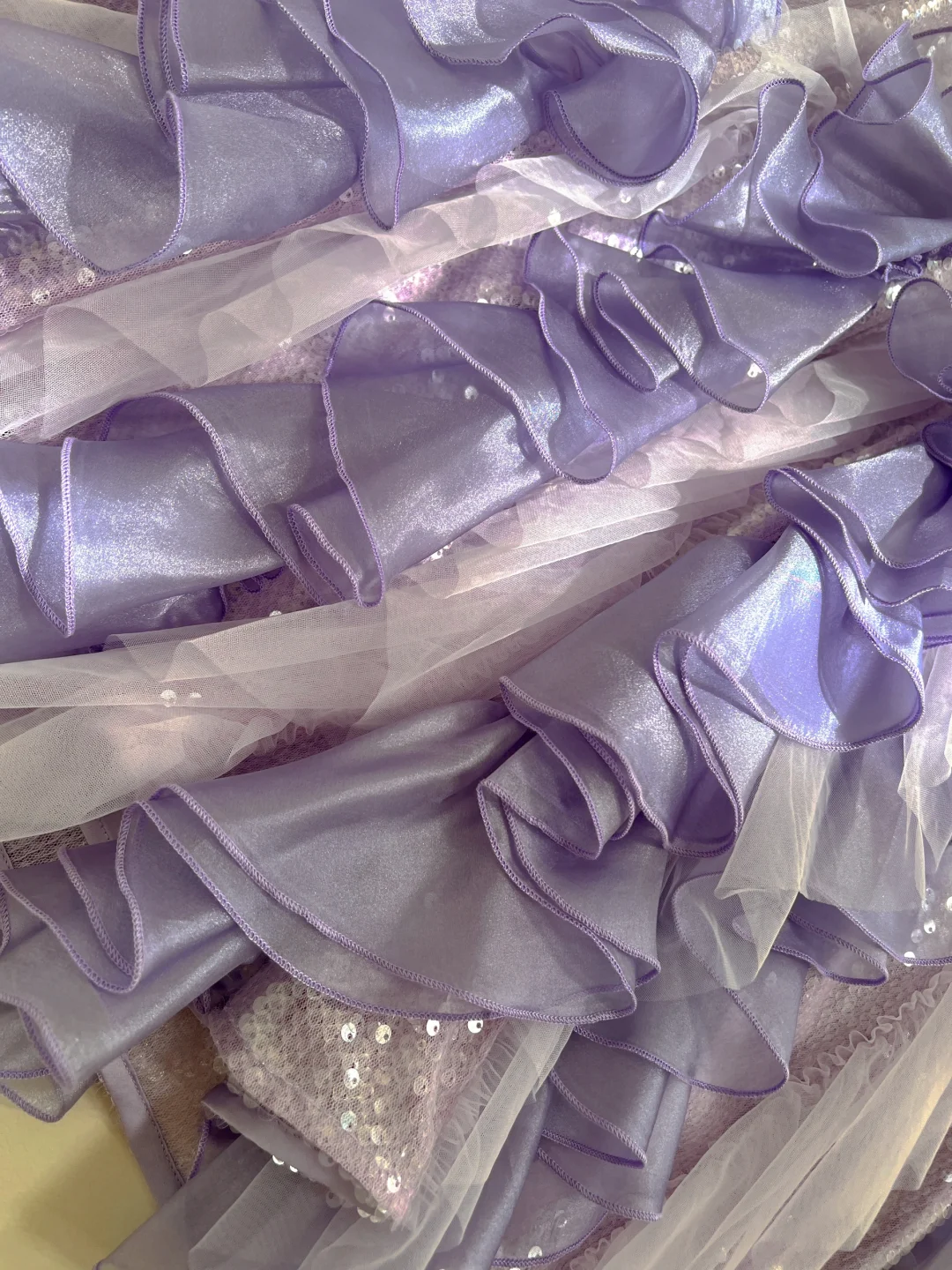 Elegant Mermaid Spaghetti Straps Lilac Sequin Chiffon Long Prom Dress, Party Dress, Evening Dress GG2771