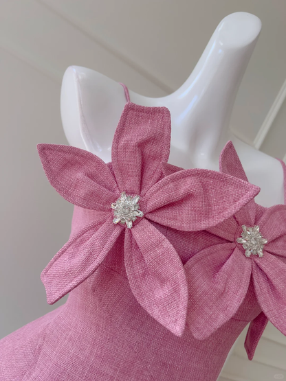 Elegant A Line Spaghetti Straps Satin Flowers Short Prom Dress,Homecoming Dress,Birthday Dress GG2778