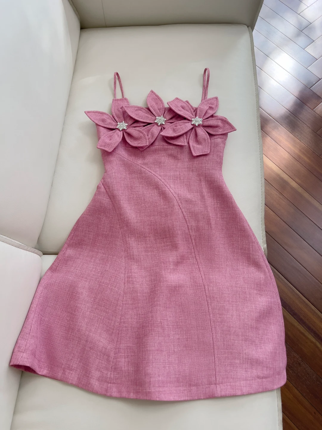 Elegant A Line Spaghetti Straps Satin Flowers Short Prom Dress,Homecoming Dress,Birthday Dress GG2778