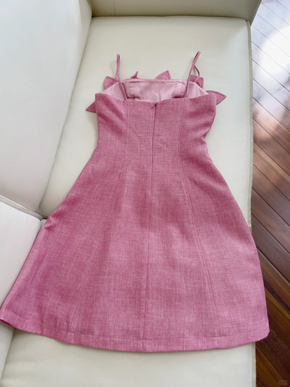 Elegant A Line Spaghetti Straps Satin Flowers Short Prom Dress,Homecoming Dress,Birthday Dress GG2778