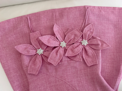 Elegant A Line Spaghetti Straps Satin Flowers Short Prom Dress,Homecoming Dress,Birthday Dress GG2778