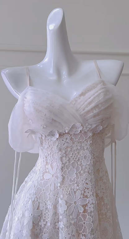 Cute A Line Spaghetti Straps Tulle Lace Short Prom Dress,Homecoming Dress,Birthday Dress GG2782