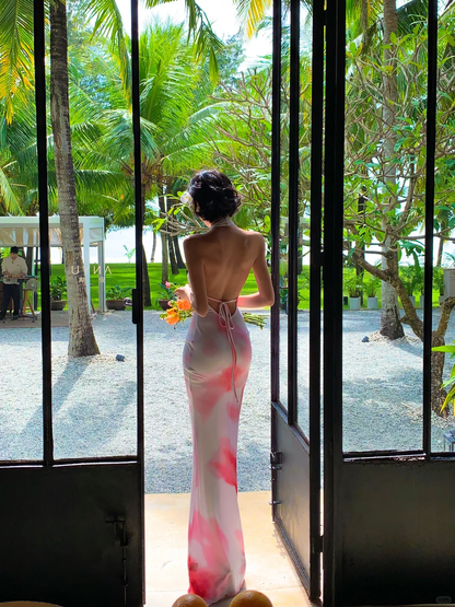 Sexy Mermaid Halter Satin Long Prom Dress, Party Dress, Evening Dress GG2783