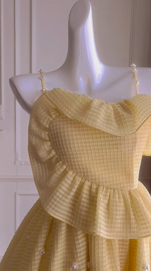 Chic A Line Spaghetti Straps Chiffon Short Prom Dress,Homecoming Dress,Birthday Dress GG2794