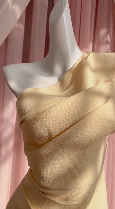 Classy A Line One Shoulder Satin Pleated Long Prom Dress, Party Dress, Evening Dress GG2795