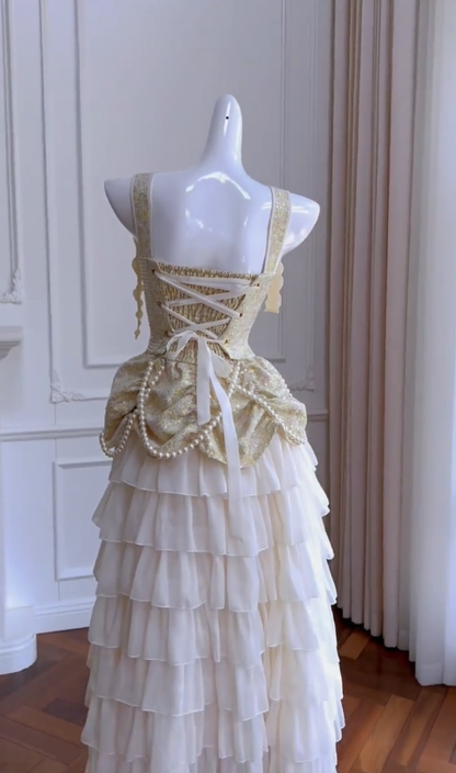 Stunning A Line Square Satin Chiffon Sequin Long Prom Dress, Party Dress, Evening Dress GG2798