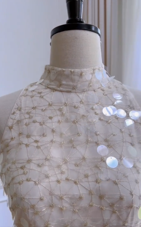 Elegant Mermaid Halter Satin Sequin Long Prom Dress, Party Dress, Evening Dress GG2800