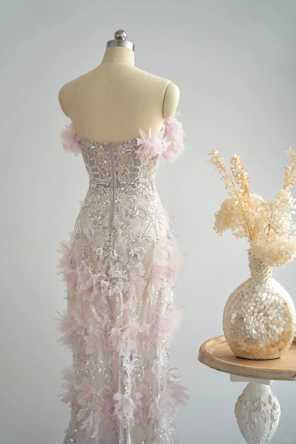 Fairy Mermaid Strapless Tulle Sequin Chiffon Long Prom Dress, Party Dress, Evening Dress GG2804