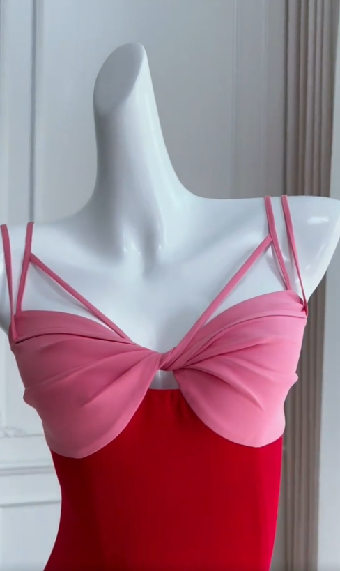 Sexy Mermaid Spaghetti Straps Red Satin Long Prom Dress, Party Dress, Evening Dress GG2811