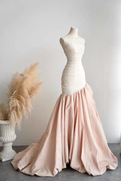 Classy Mermaid Strapless Satin Long Prom Dress, Party Dress, Evening Dress GG2816