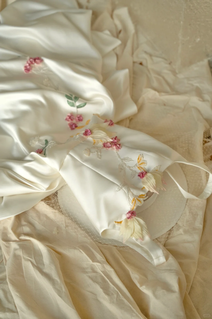 Stunning A Line Square White Satin Applique Long Prom Dress, Party Dress, Evening Dress GG2818