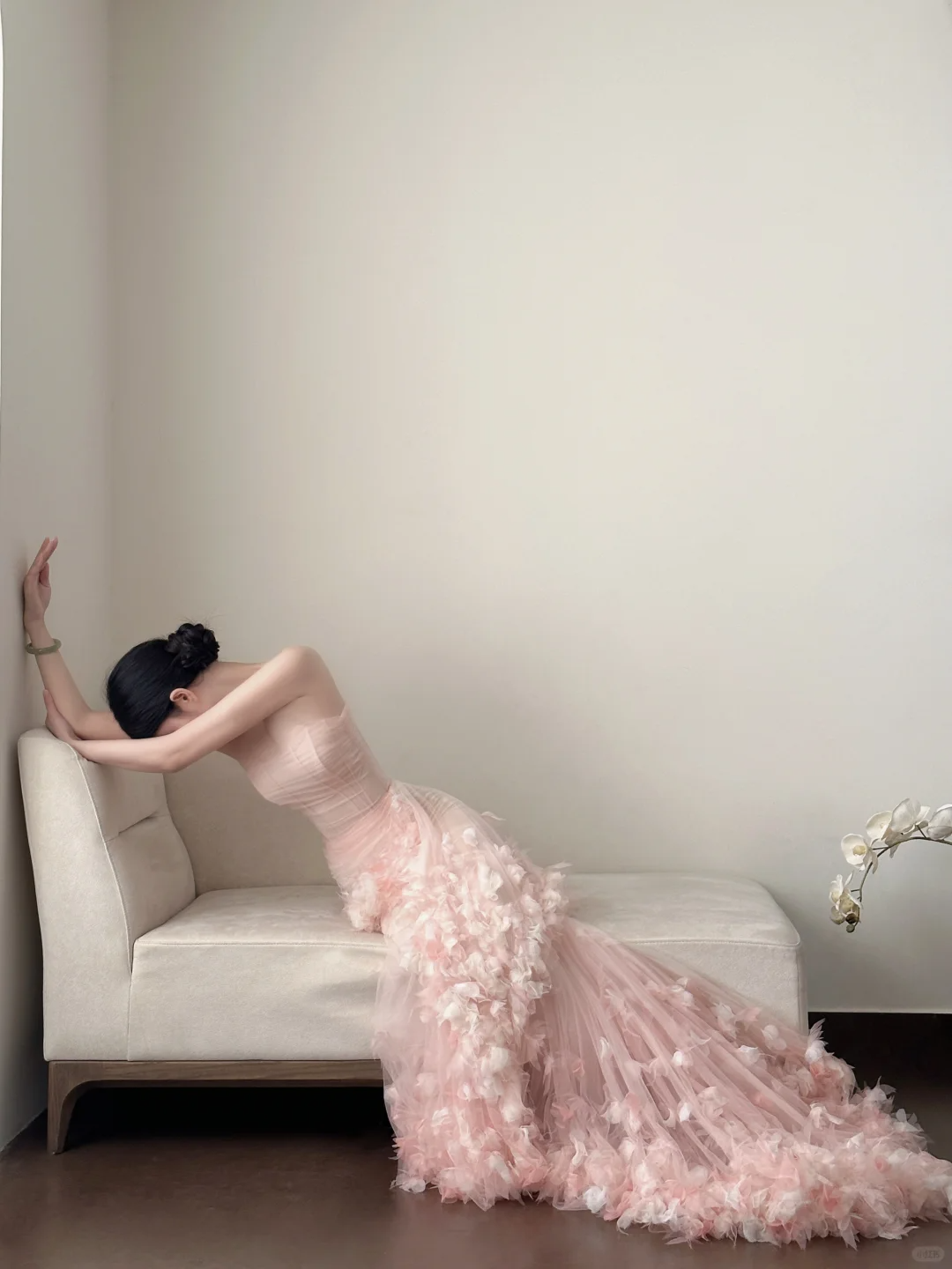 Fairy Mermaid Strapless Pink Satin Tulle Applique Long Prom Dress, Party Dress, Evening Dress GG2819