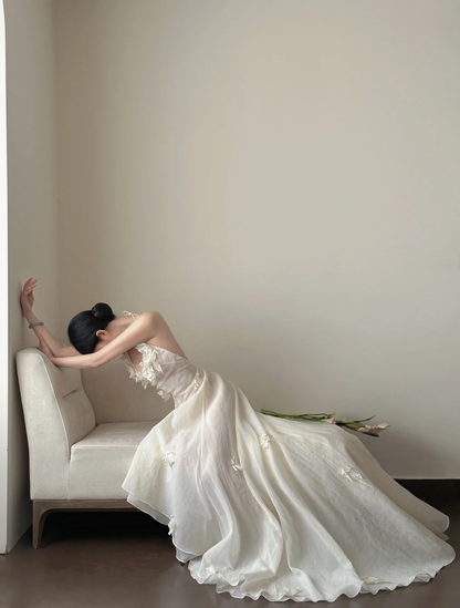 Elegant A Line Halter Chiffon Applique Long Prom Dress, Party Dress, Evening Dress GG2825