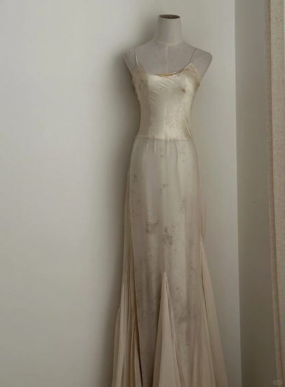 Chic A Line Spaghetti Straps Silk Satin Long Prom Dress, Party Dress, Evening Dress GG2828