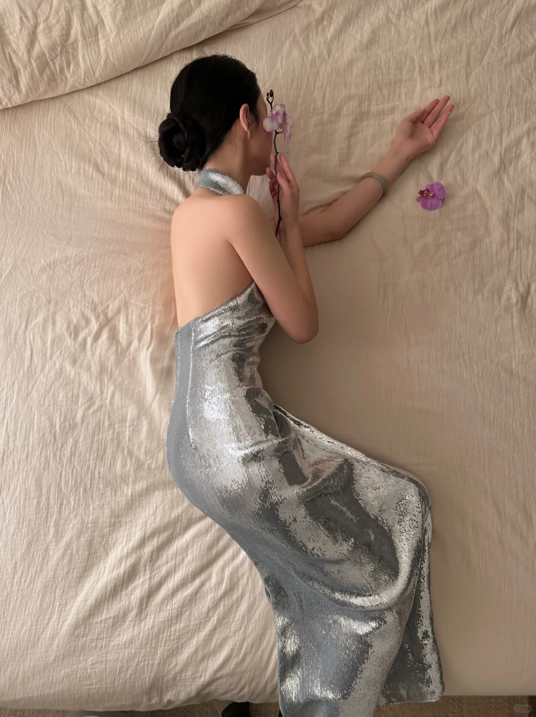Sparkly Mermaid Halter Silver Sequin Long Prom Dress, Party Dress, Evening Dress GG2832