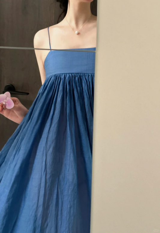 Chic Spaghetti Straps Satin Chiffon Long Prom Dress, Party Dress, Evening Dress GG2833