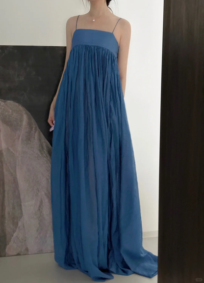 Chic Spaghetti Straps Satin Chiffon Long Prom Dress, Party Dress, Evening Dress GG2833