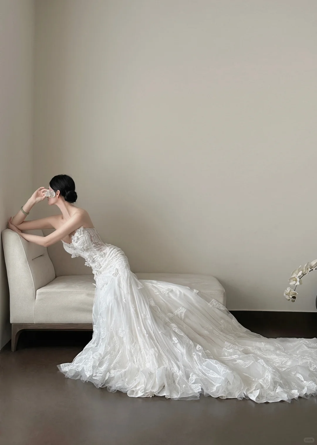 Beautiful Mermaid Strapless White Tulle Lace Applique Long Prom Dress, Wedding Dress, Evening Dress GG2841