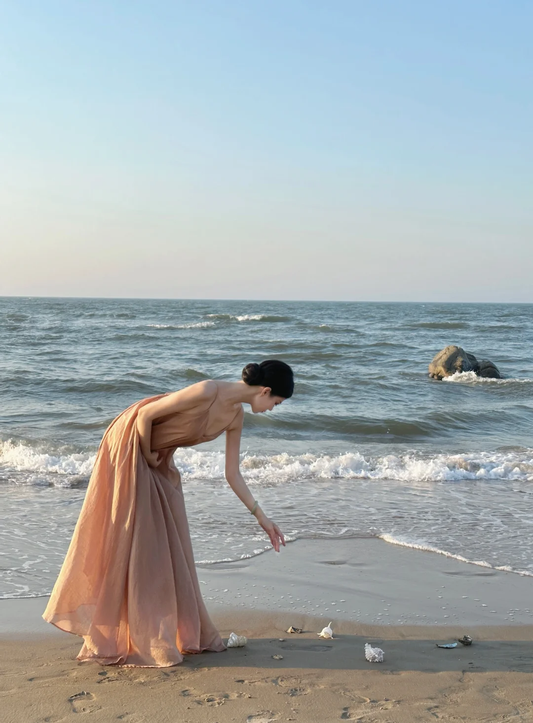 Classy A Line Spaghetti Straps Chiffon Backless Long Prom Dress, Party Dress, Evening Dress GG2851