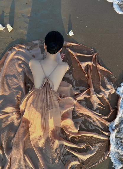 Classy A Line Spaghetti Straps Chiffon Backless Long Prom Dress, Party Dress, Evening Dress GG2851