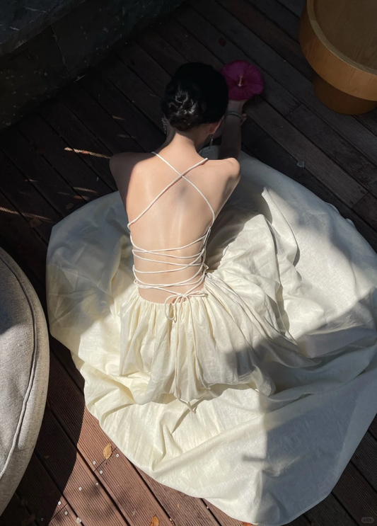 Pretty A Line Spaghetti Straps Chiffon Backless Long Prom Dress, Party Dress, Evening Dress GG2852