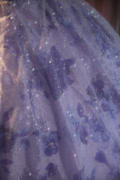 Gorgeous Ball Gown Strapless Lilac Satin Tulle Long Prom Dress, Party Dress, Evening Dress GG2865