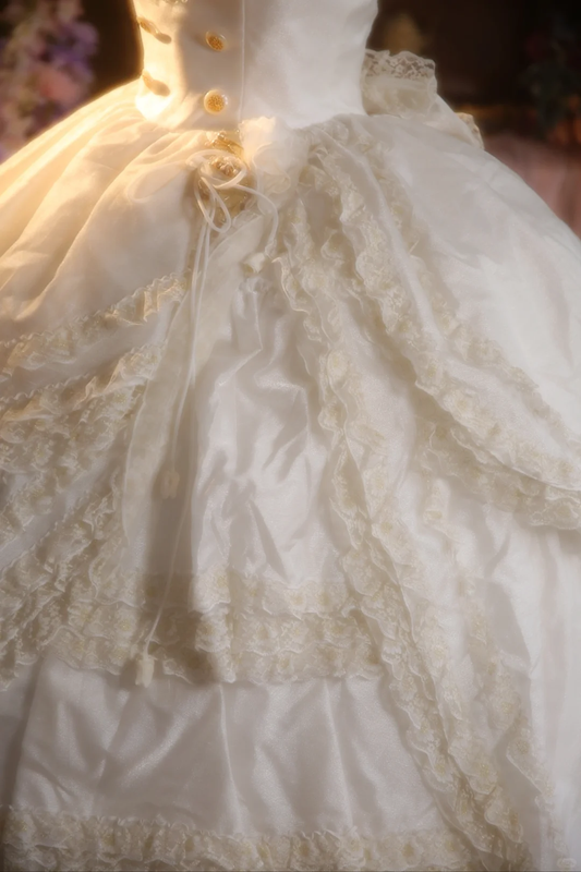 Vintage Ball Gown Strapless Satin Long Prom Dress, Party Dress, Evening Dress GG2867