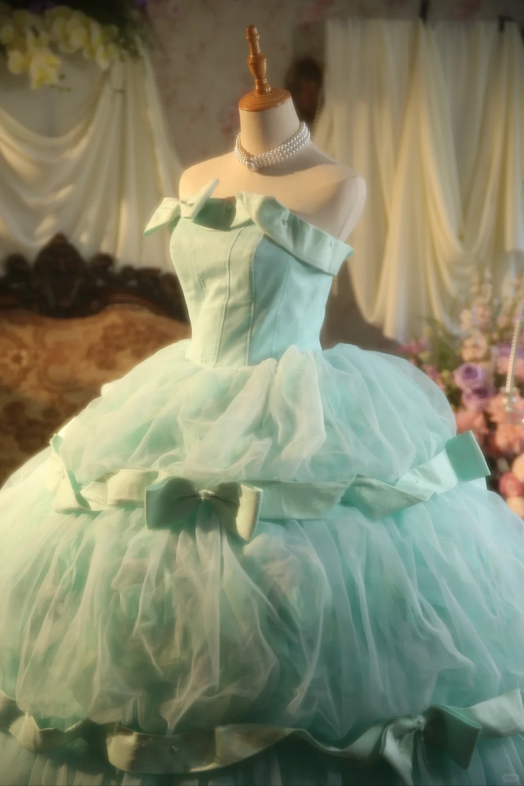 Stunning Ball Gown Strapless Tiffany Blue Satin Tulle Long Prom Dress, Party Dress, Evening Dress GG2868