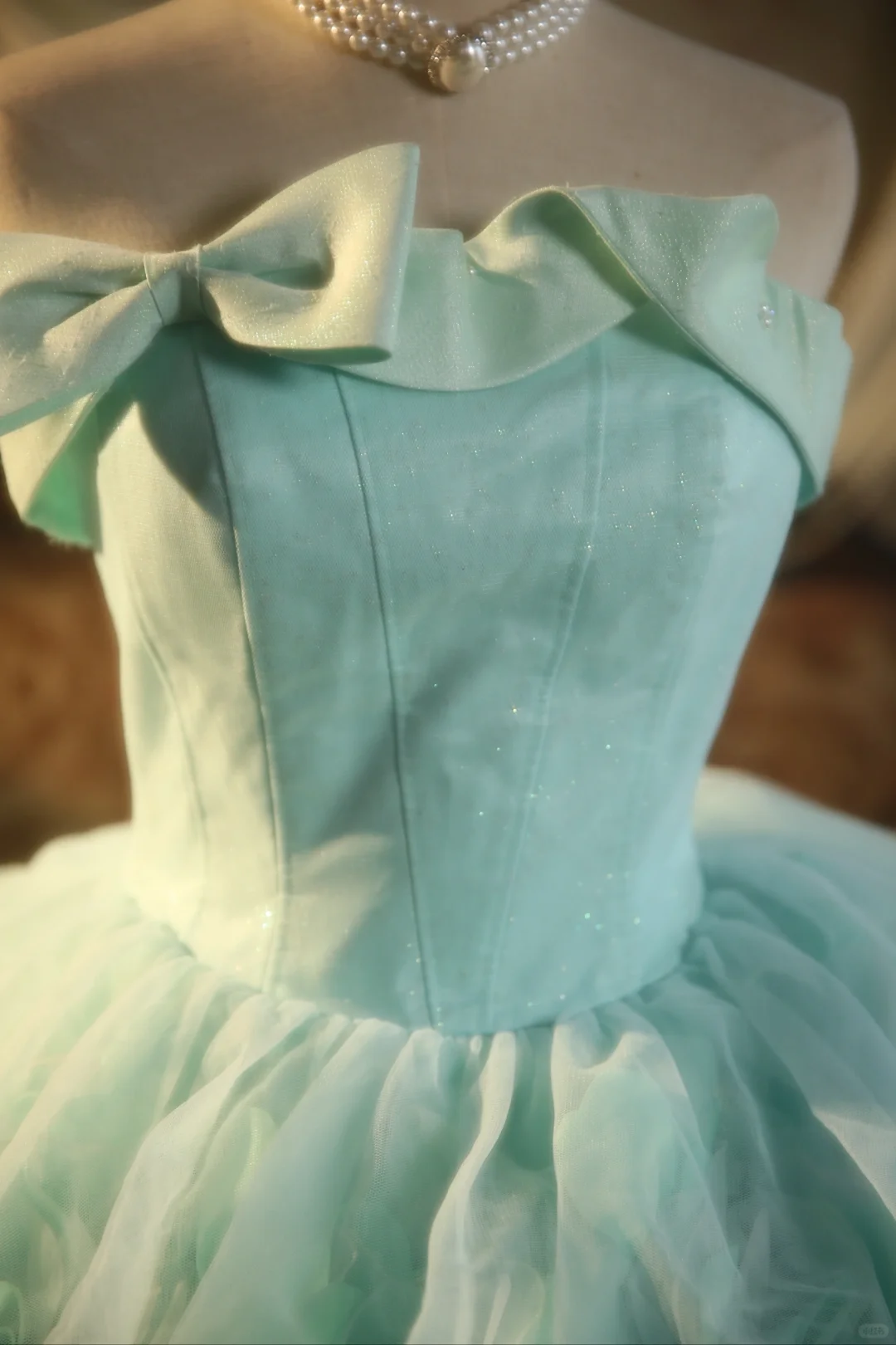 Stunning Ball Gown Strapless Tiffany Blue Satin Tulle Long Prom Dress, Party Dress, Evening Dress GG2868