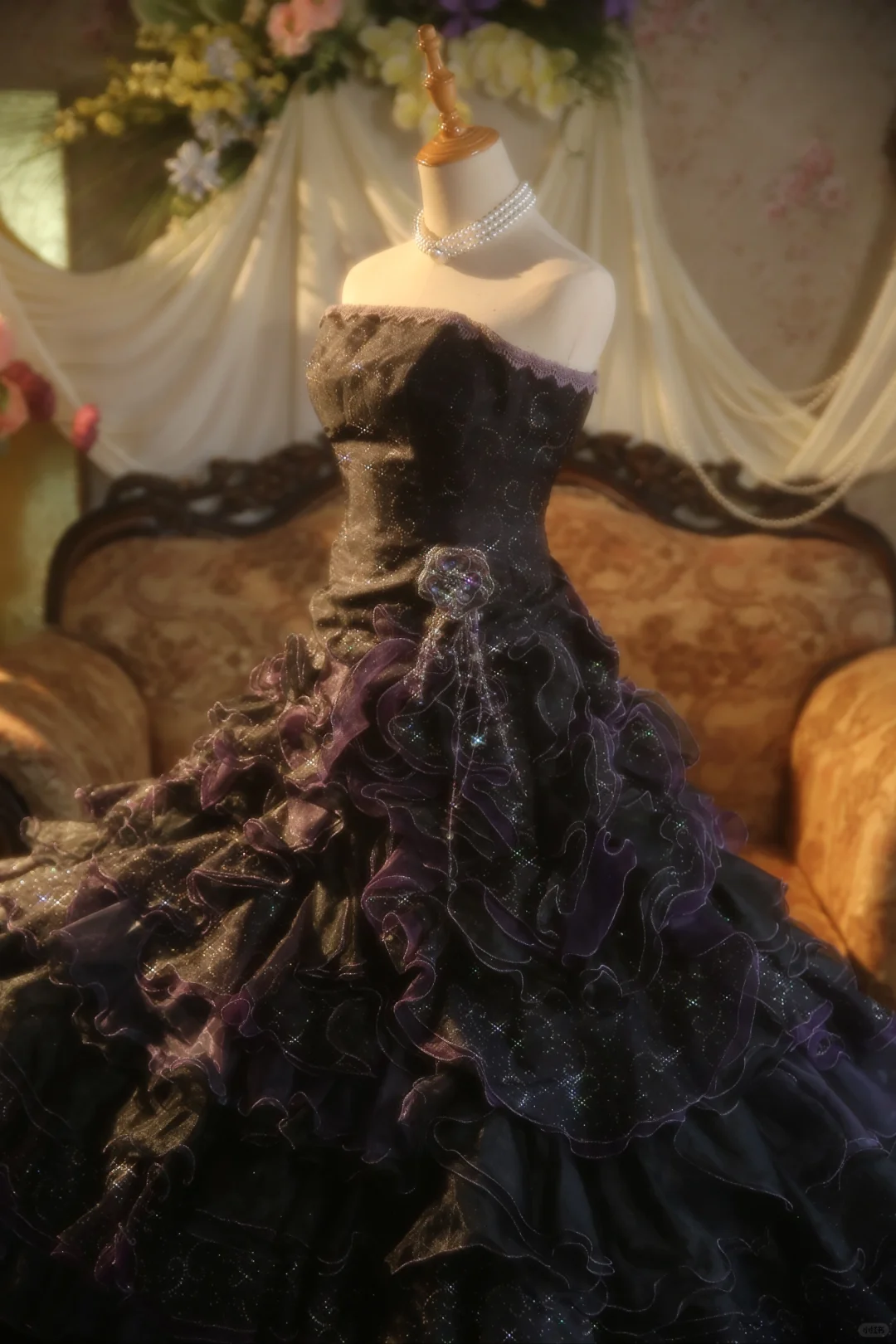 Vintage Ball Gown Strapless Satin Long Prom Dress, Party Dress, Evening Dress GG2869