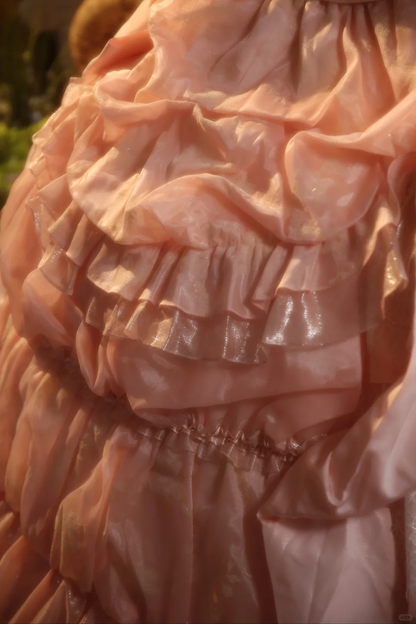 Pretty Ball Gown Strapless Pink Satin Lace Long Prom Dress, Party Dress, Evening Dress GG2870