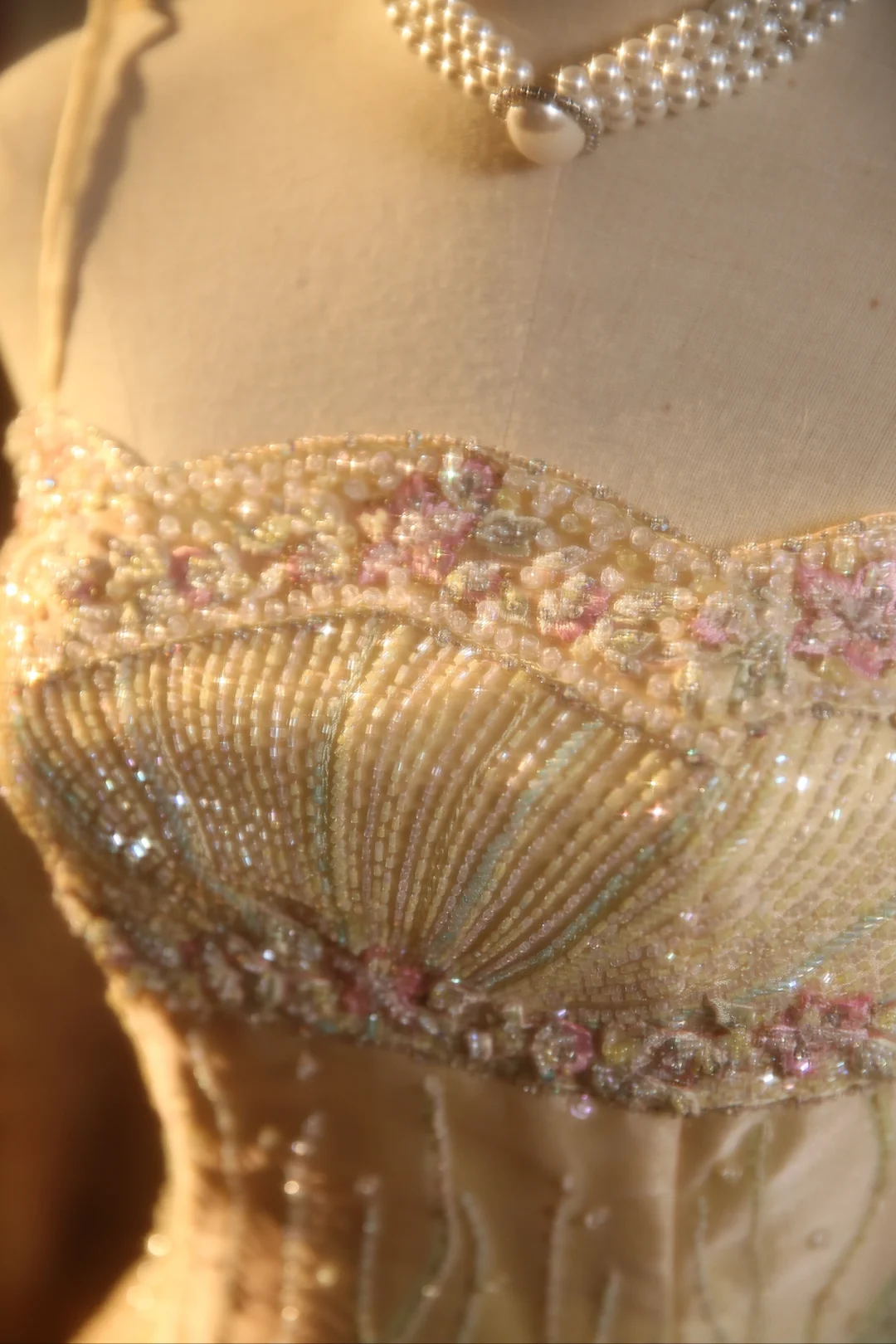 Gorgeous A Line Spaghetti Straps Pastel Yellow Satin Beaded Applique Long Prom Dress, Party Dress, Evening Dress GG2871