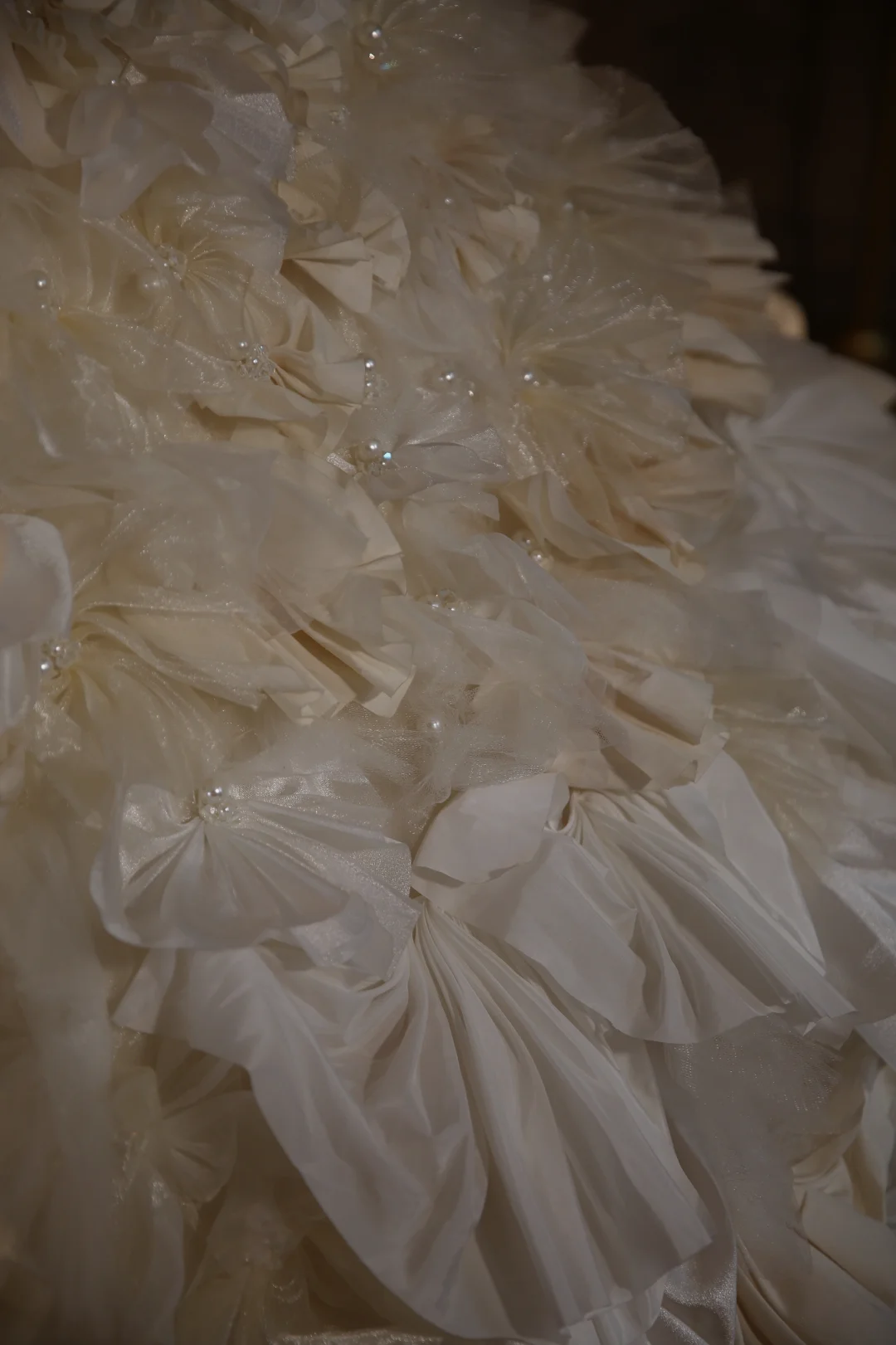 Vintage Ball Gown Strapless Satin Chiffon Beaded Long Prom Dress, Party Dress, Evening Dress GG2872