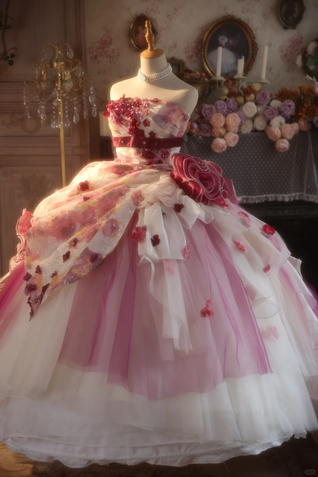 Stunning Ball Gown Strapless Tulle Applique Long Prom Dress, Party Dress, Evening Dress GG2874