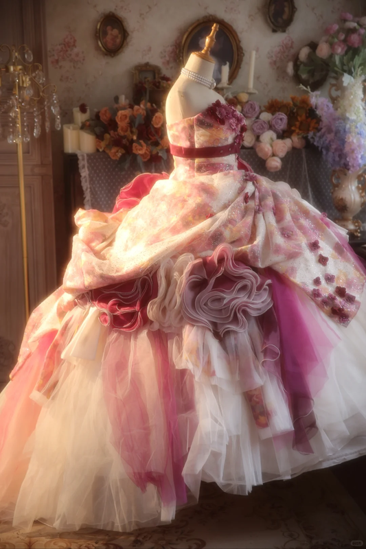 Stunning Ball Gown Strapless Tulle Applique Long Prom Dress, Party Dress, Evening Dress GG2874